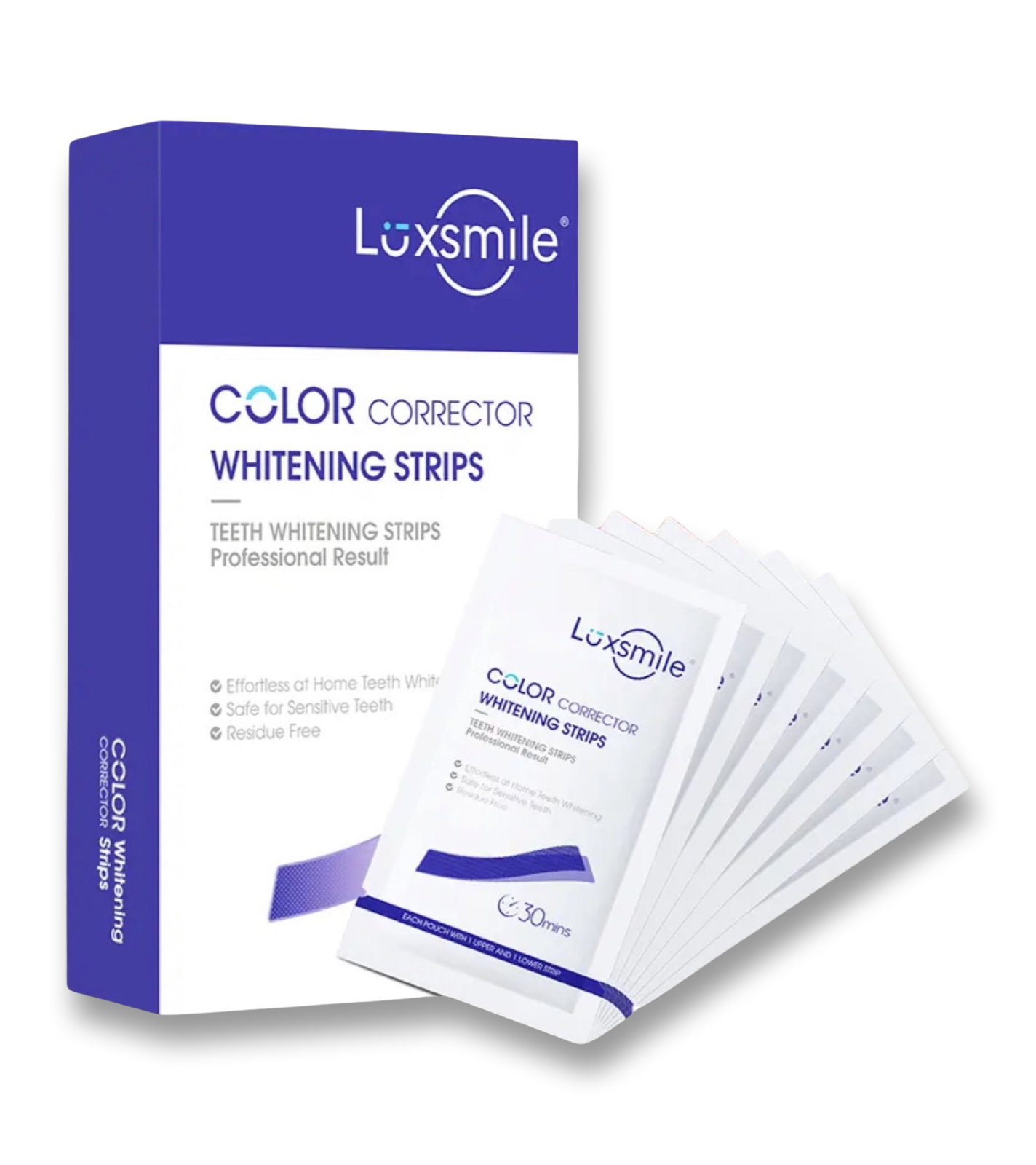 LUXSMILE 28 Teeth Whitening Strips NO PEROXIDE 14 Days Supply