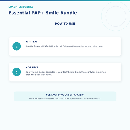 Luxsmile Essential PAP Smile Bundle How to Use