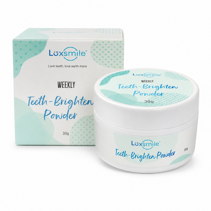 Luxsmile Weekly Teeth Brightening Powder jar and retail box