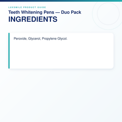 Luxsmile Teeth Whitening Pen Duo Pack ingredients