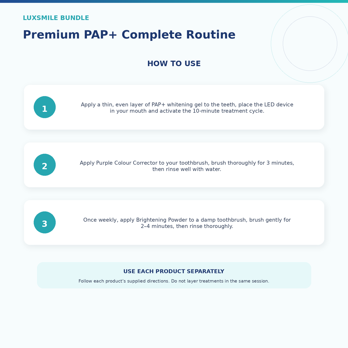 Luxsmile Premium PAP Complete Routine How to Use
