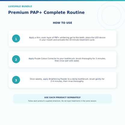 Luxsmile Premium PAP Complete Routine How to Use