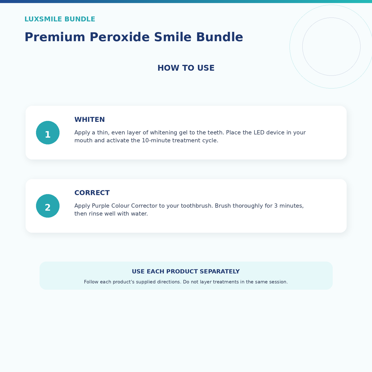Luxsmile Premium Peroxide Smile Bundle How to Use